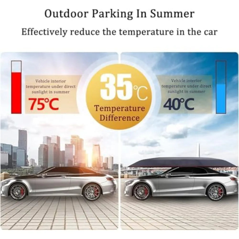 Fully Automatic Carport, Movable Tent Canopy for Outdoor Protection, Remote Control Automobile Cover, Portable Car Umbrella