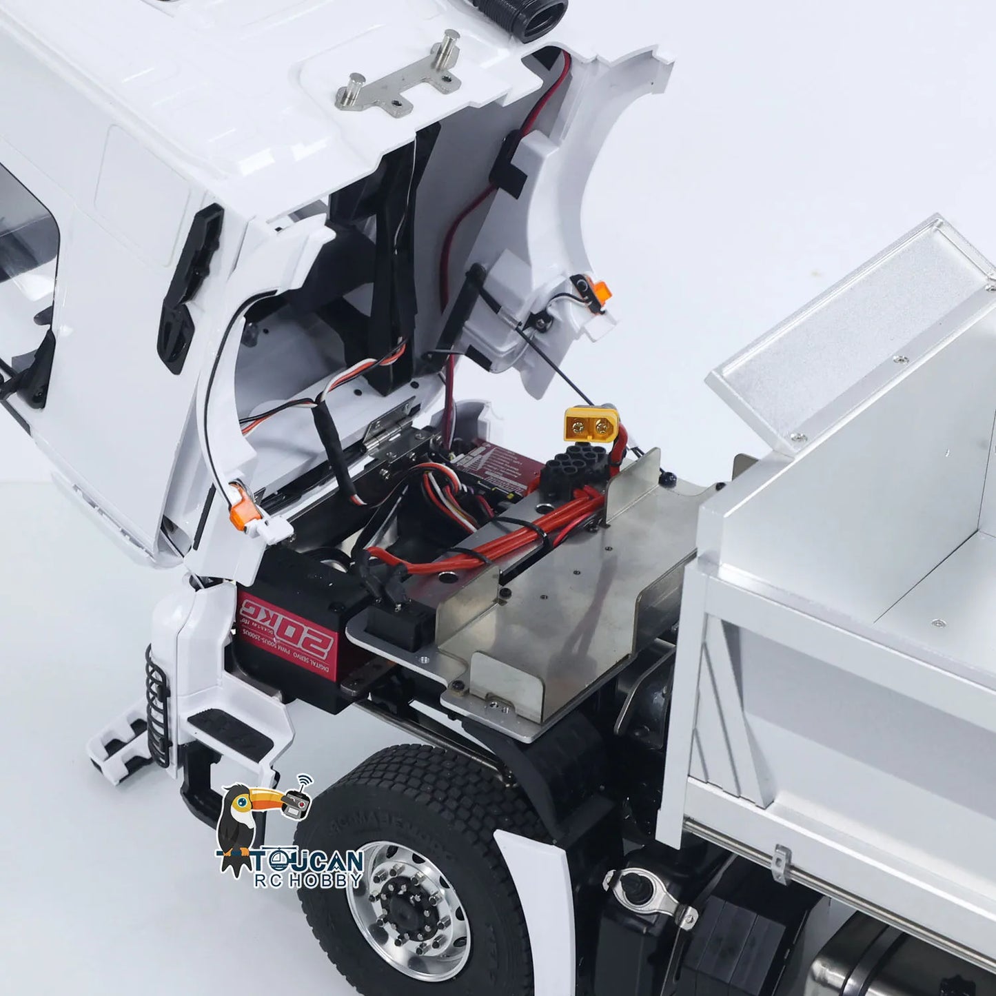 RC Hydraulic Dump Truck 1:14 Two Speed Transmission Radio Controlled Tipper Car Model Differential Axle Light Sound Radio