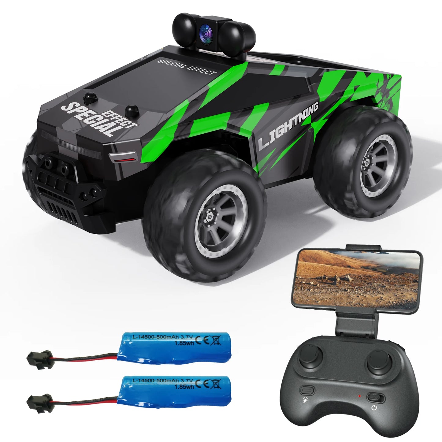 Wickena RC Cars FPV Camera RC Car with LED Lights - High Speed Remote Control Racing Truck for Adults & Kids, 1:28 Scale Hobby G