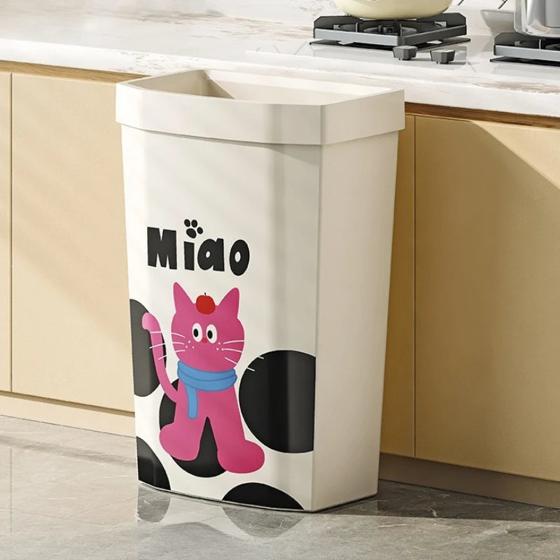Plastic Trash Cans Large Capacity Square Trash Bin Kitchen Food Waste Disposal Garbage Bins Kitchens Household Accessories