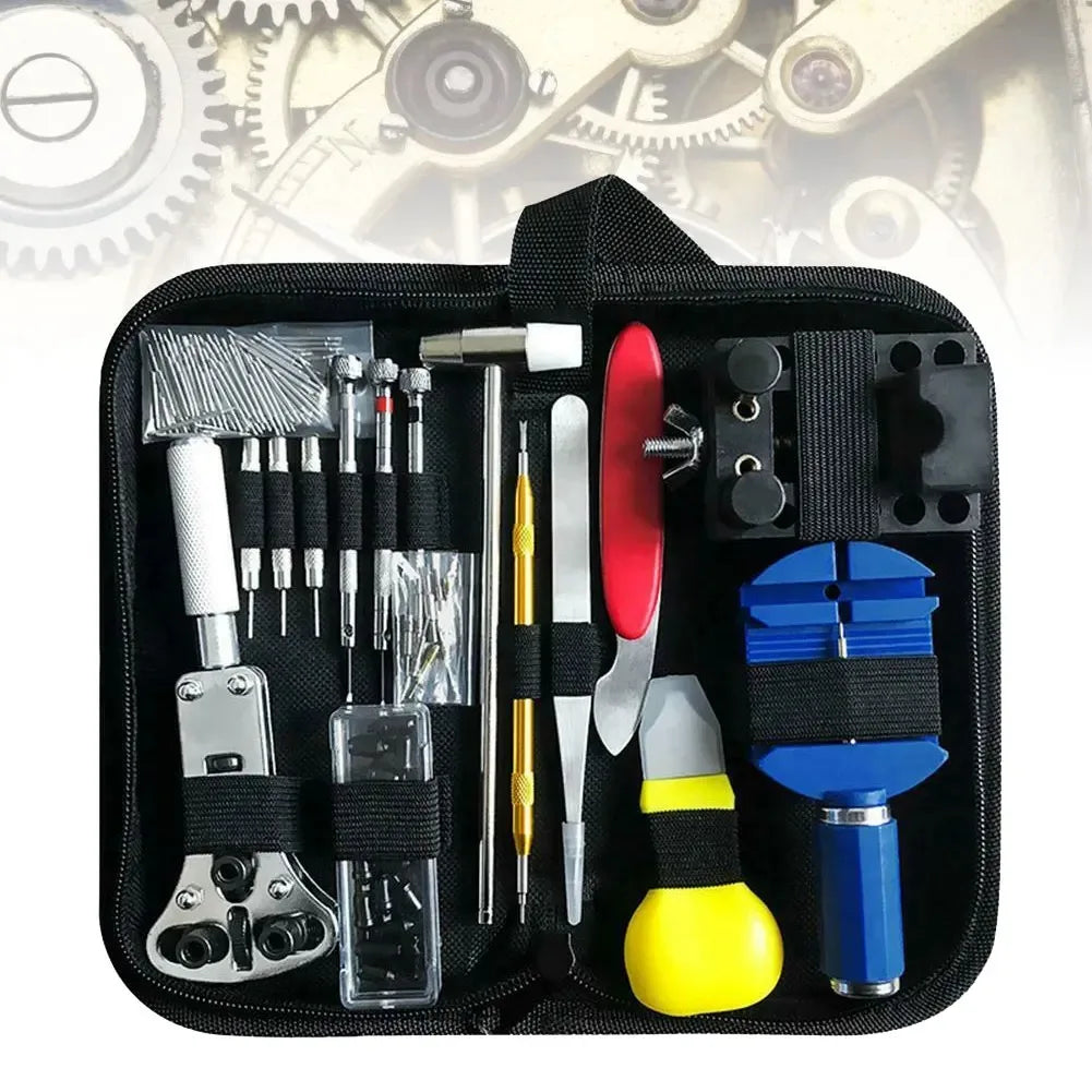 147-Piece Clock Maintenance Hardware Tools Watch Maintenance Open Back Cover Remove Strap Repair Kit