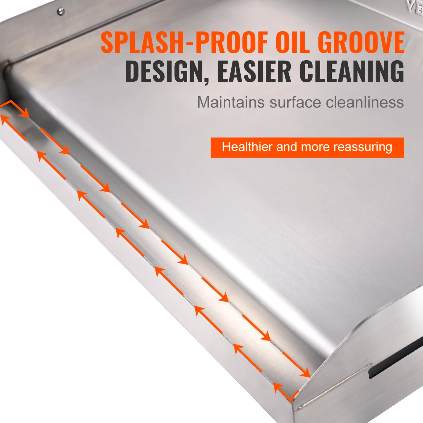 SucceBuy Stove Top Griddle Stainless Steel Griddle Rectangular Double Burner Griddle Pan Non-Stick Family Pan Cookware w/ Handle