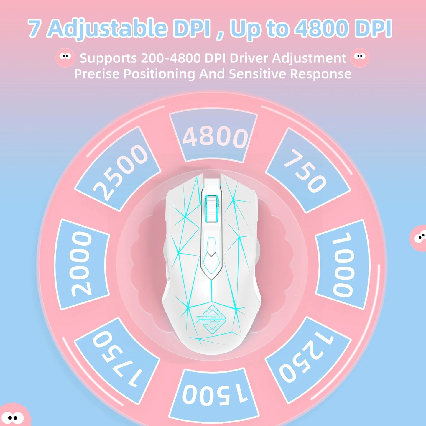 AJ52 RGB Lightweight Gaming Mouse, Programmable 7 Buttons, Ergonomic LED Backlit USB Gamer Mice for Windows Mac OS Linux