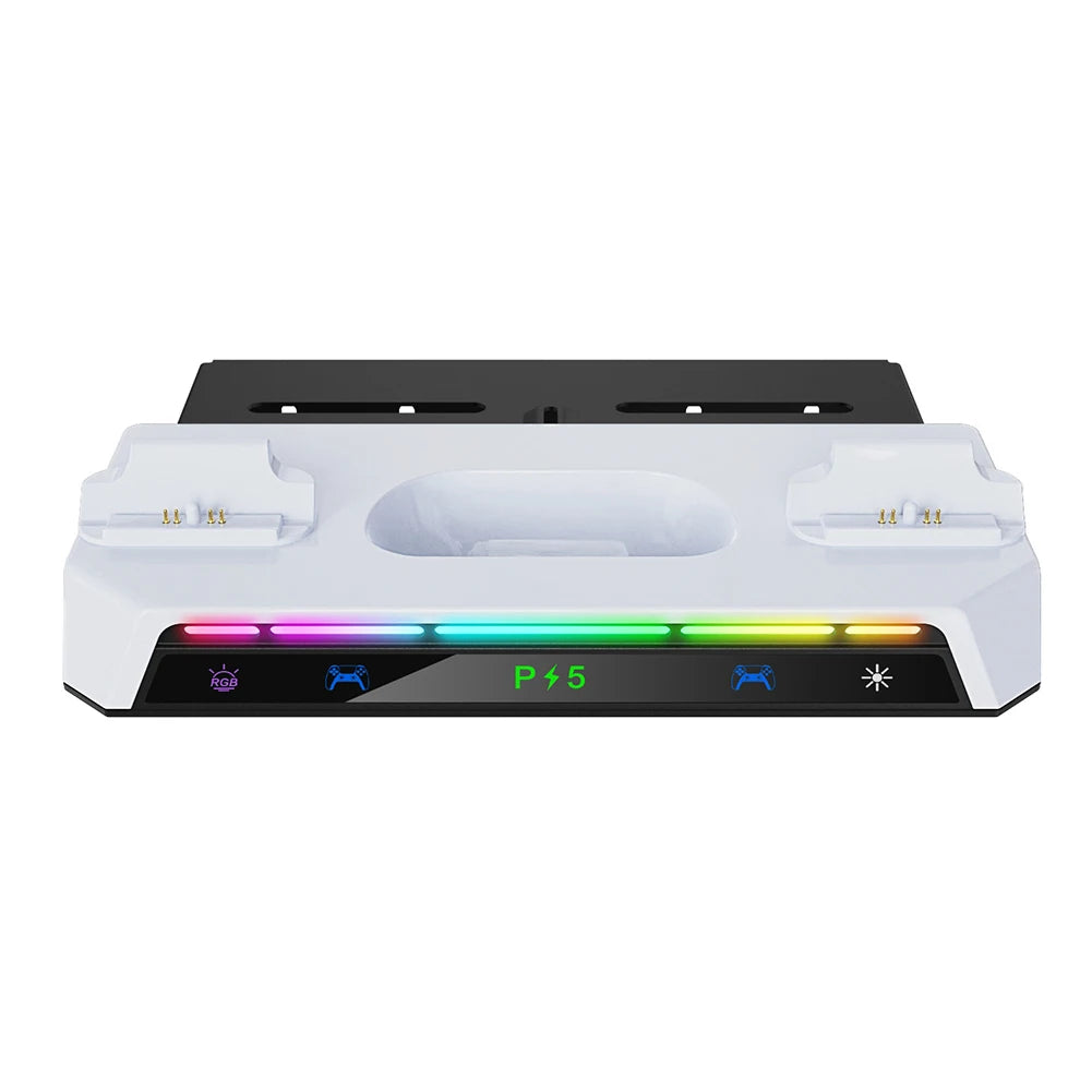 Wall Mount Kit & Charging Station W/ Headset Holder Metal Wall Hanging Charger Stand for for PS5/PS5 Slim Disc & Digital Console