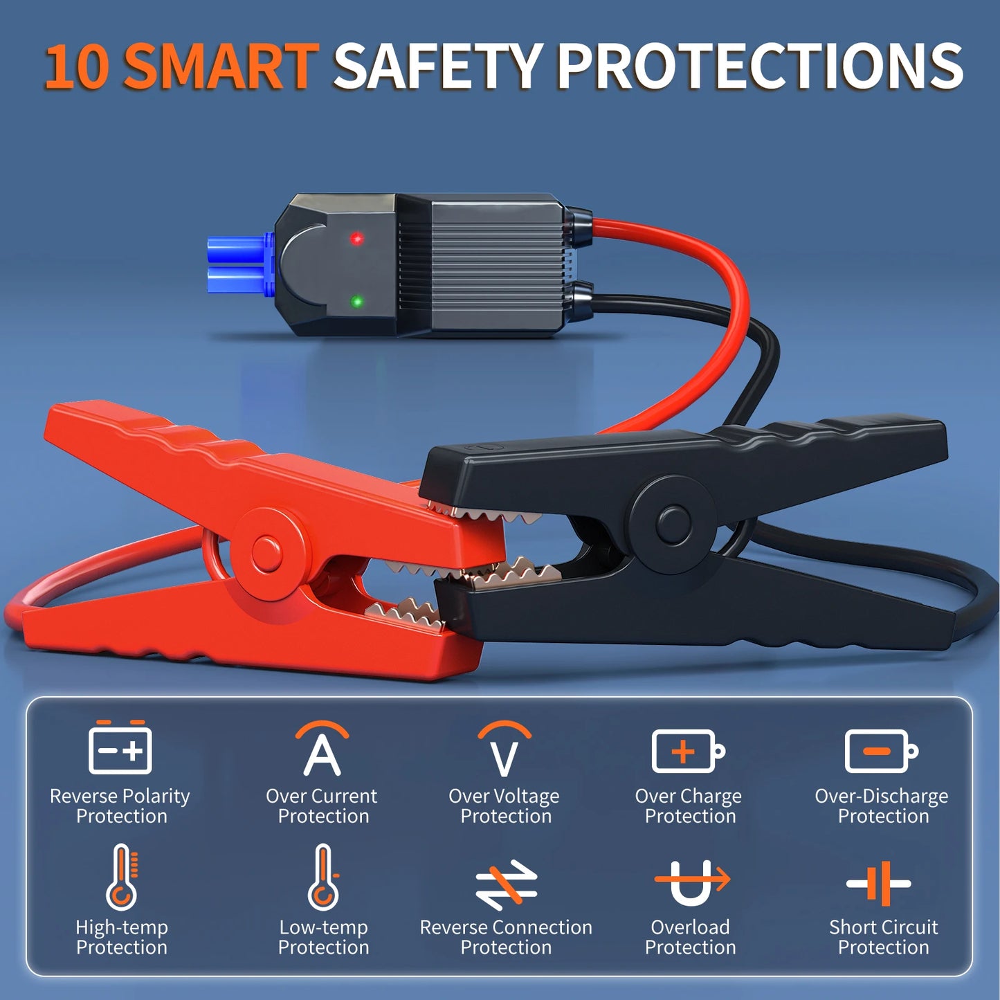 BUVAYE Car Multi-function Air Compressor Jump Starter Air Pump Convenient Tire Inflator Portable Battery Starter With EVA Bag