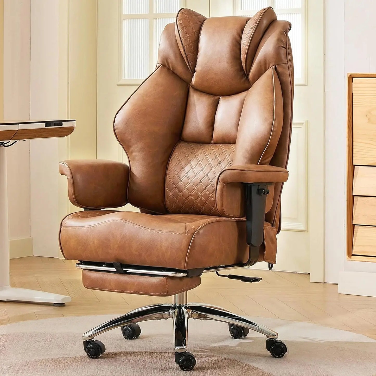 500lbs Big and Tall Office Chair Adjustable Lumbar Support, Extra Wide Seat Ergonomic Gaming Chair with Footrest,, Customized