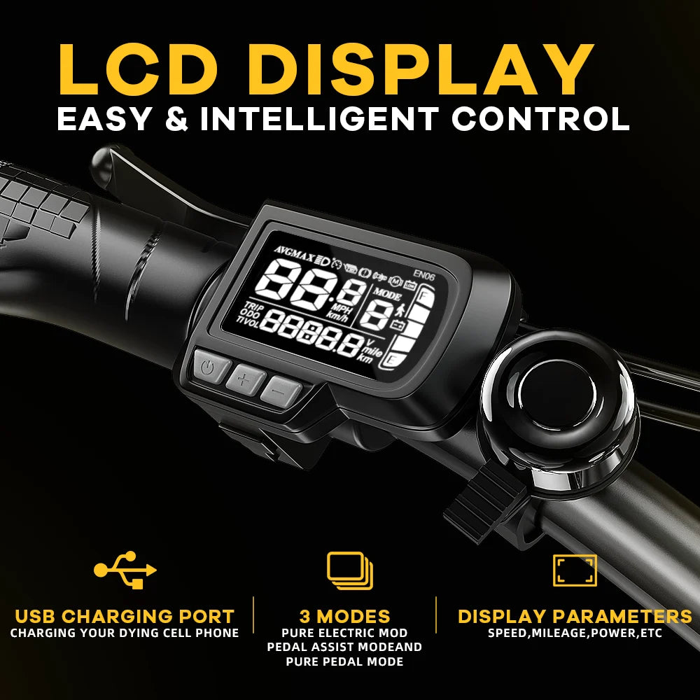 Cybervelo MARS700 1000W 20AH Removable Battery, Folding Electric Bike, 30MPH 100 Miles Max Range E-Bike for Adults, 20" Fat Tire