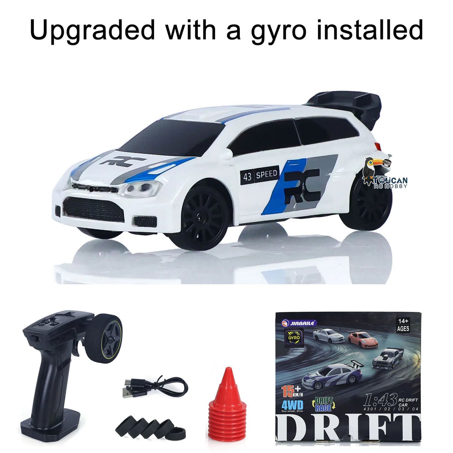 US Stock RC Drift Car 1/43 RTR Race 4WD Gyro Four-wheel Drive Radio Control High Speed Model 2.4G Racing Drifting Cars Toy Model