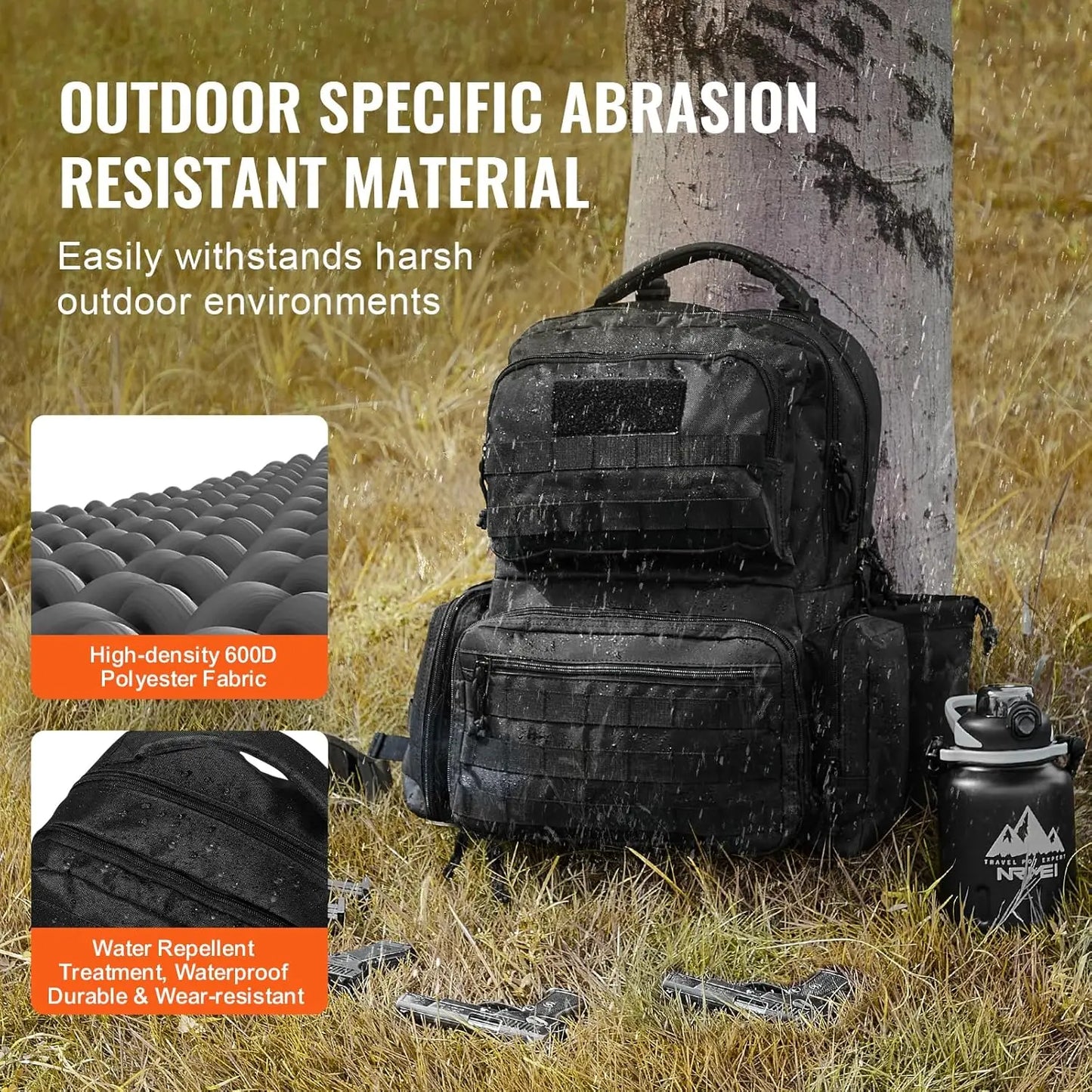 Tactical Range Backpack for 6 Pistols, Gun Backpack with 6 Independent Pistol Bags & 10 Magazines, Pistol Backpack for Outdoor