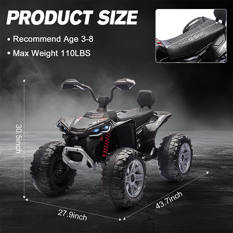 24V Kids Electric Vehicle 4-Wheeler Kids Ride On Toy Car XXXL Size ATV Electric Car for Toddler Children Gift,Spring Supspension