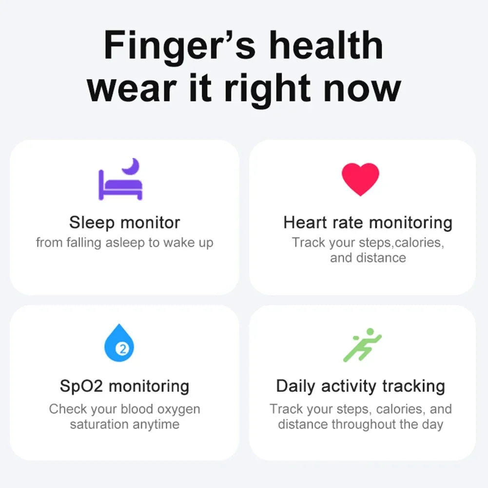 R02 Smart Ring Heart Rate Pressure Blood Oxygen Sleep Monitor 2025 Men Women Waterproof Health Monitor Sport Modes Smart Ring