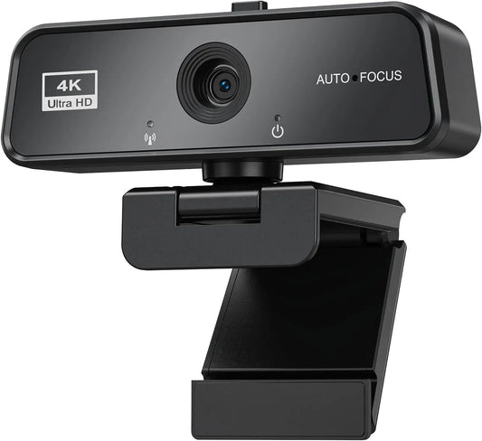 4K Webcam for PC Streaming, HD External USB Camera with Microphone, 90° Wide Angle, Plug and Play for Desktop, Laptop, Monitor, PS5, Zoom, Skype