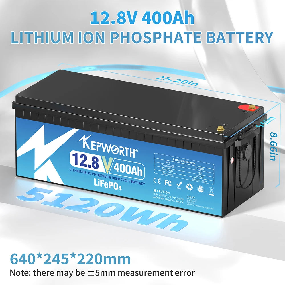 New 12V 50 100 120 135 180 200 300 400Ah LiFePO4 Battery Pack With Upgraded BMS Lithium Power Golf Cart RV Campers Off-Road