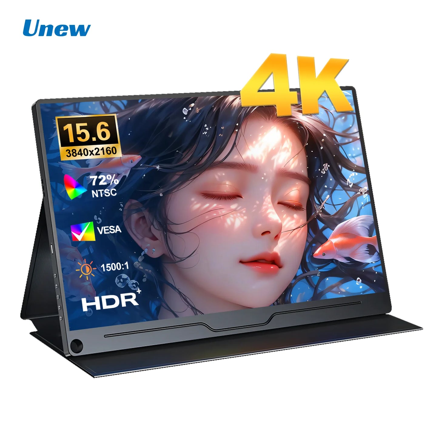 15.6 inch 4K UHD Gaming Portable Monitor for PC Screen External for PS 5 4 Xbox Switch Laptop Computer Tablet Phone