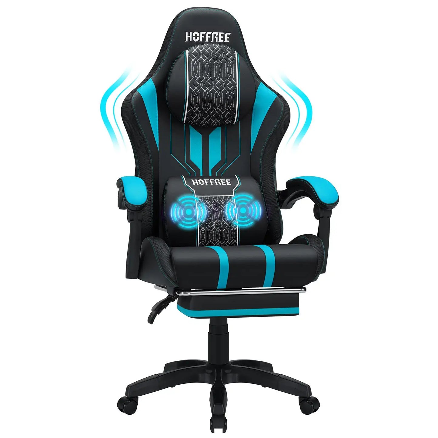 Top-rated Gaming Chair with Increased Size  Single-function Massage  and Adjustable Armrests