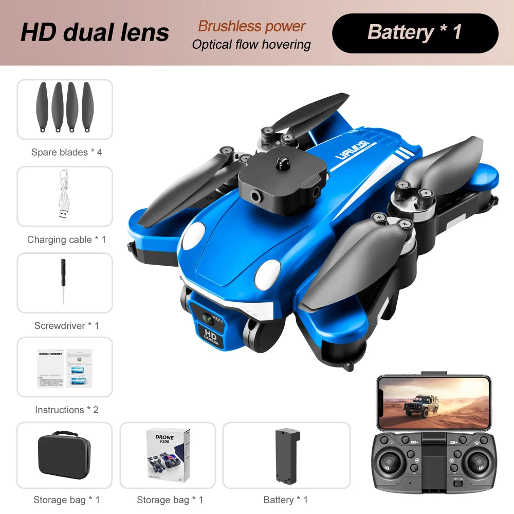 New Brushless Drone - Optical Flow Obstacle Avoidance High-Definition Aerial Photography - Four Axis Remote-Controlled Drone Toy