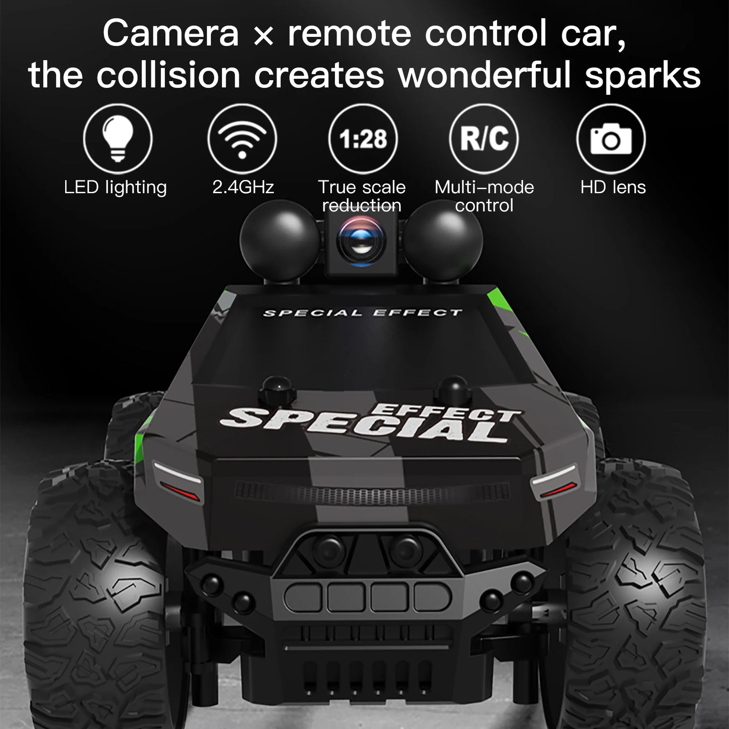 Wickena RC Cars FPV Camera RC Car with LED Lights - High Speed Remote Control Racing Truck for Adults & Kids, 1:28 Scale Hobby G