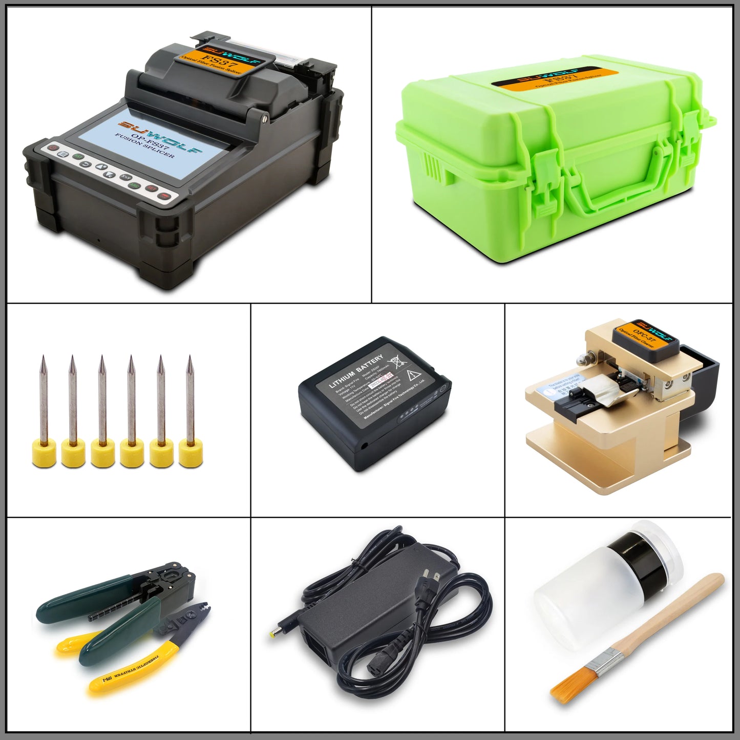 SUWOLF 4.3" Touch LCD Screen High Precision Fiber Optic Fusion Splicer Machine for SM, MM, NZ-DS, EDF Fibers (FS37)