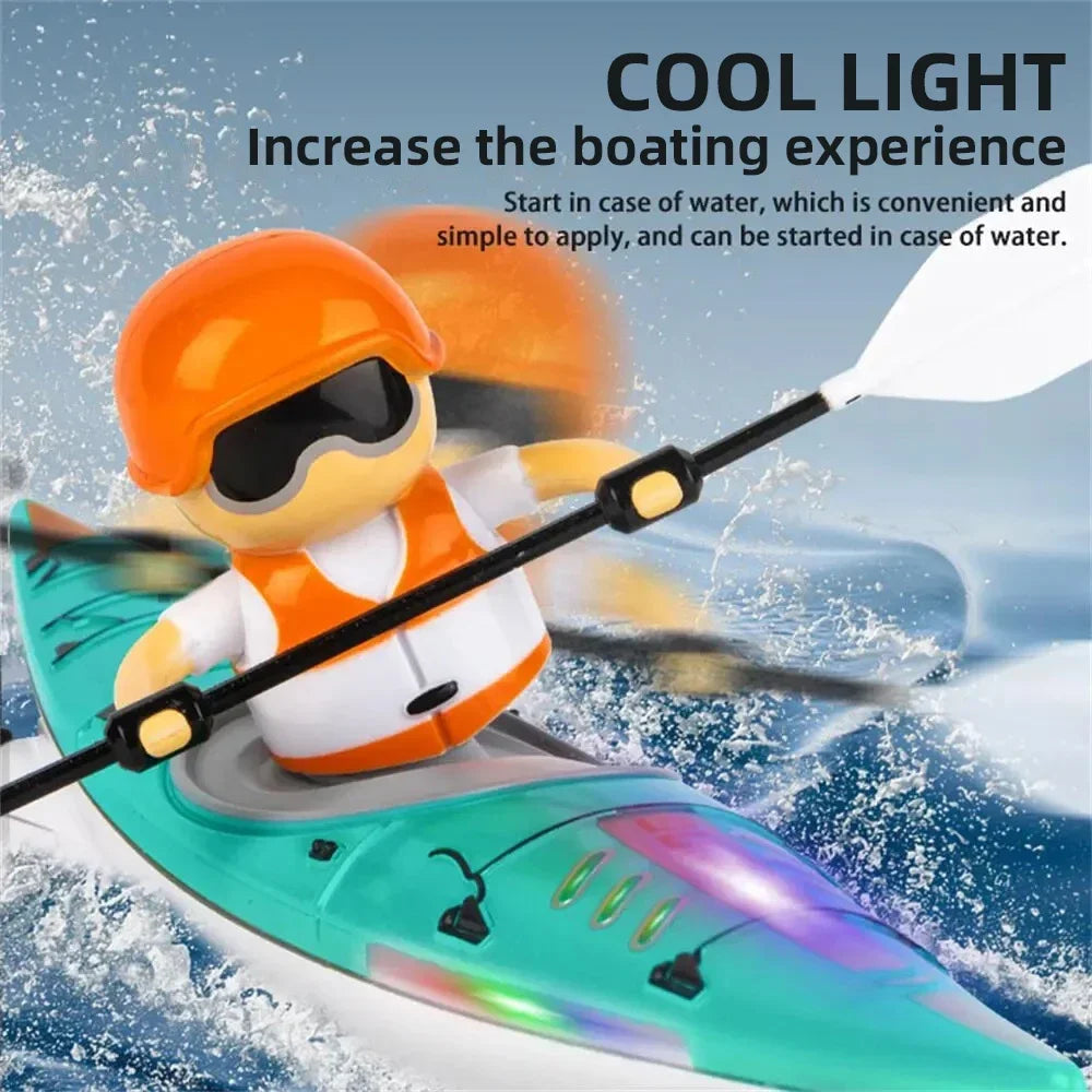 RC Boat Paddling Kayak Racing Remote Control Speedboat Water Battle Ship Game Outdoor Children's Toys for Kids Boys Gifts