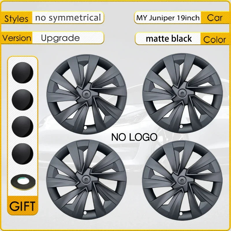 For Tesla Model Y Juniper 4PCS Wheel Cover 19 Inch Hub Cap Performance Replacement Crossflow Wheels Cap 2025 Full Rim Accessorie