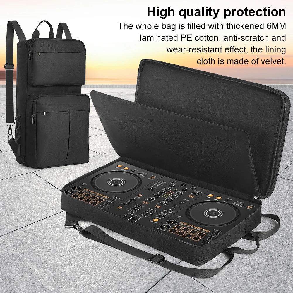DJ Backpack for Pioneer DDJ-400/DDJ-FLX4 for Roland DJ-202 DJ Mixer Case Travelling Case Anti-scratch Adjustable Shoulder Strap