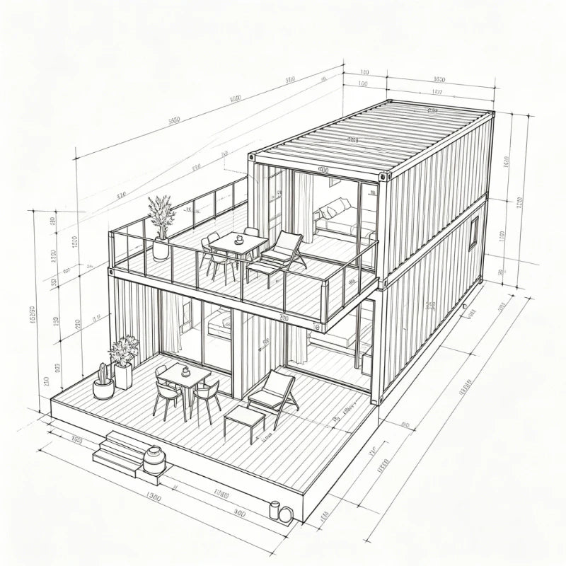 Space Saving Foldable Container House With Excellent Mobility and Stacking Capability Perfect for Pop up Stores