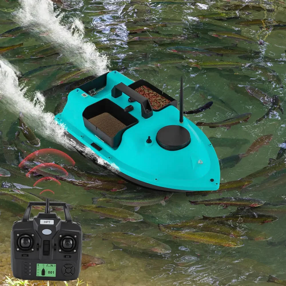 Blue Fishing Bait Boat – 600m GPS Remote Control with 90min Standby Lithium Battery