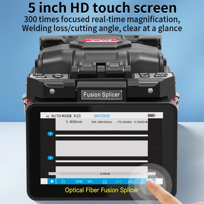 COMPTYCO A-80S Optical Fiber Fusion Splicer SM MM Multilingual Touch Screen Fiber Optic Core Welding Machine Built in OPM VFL