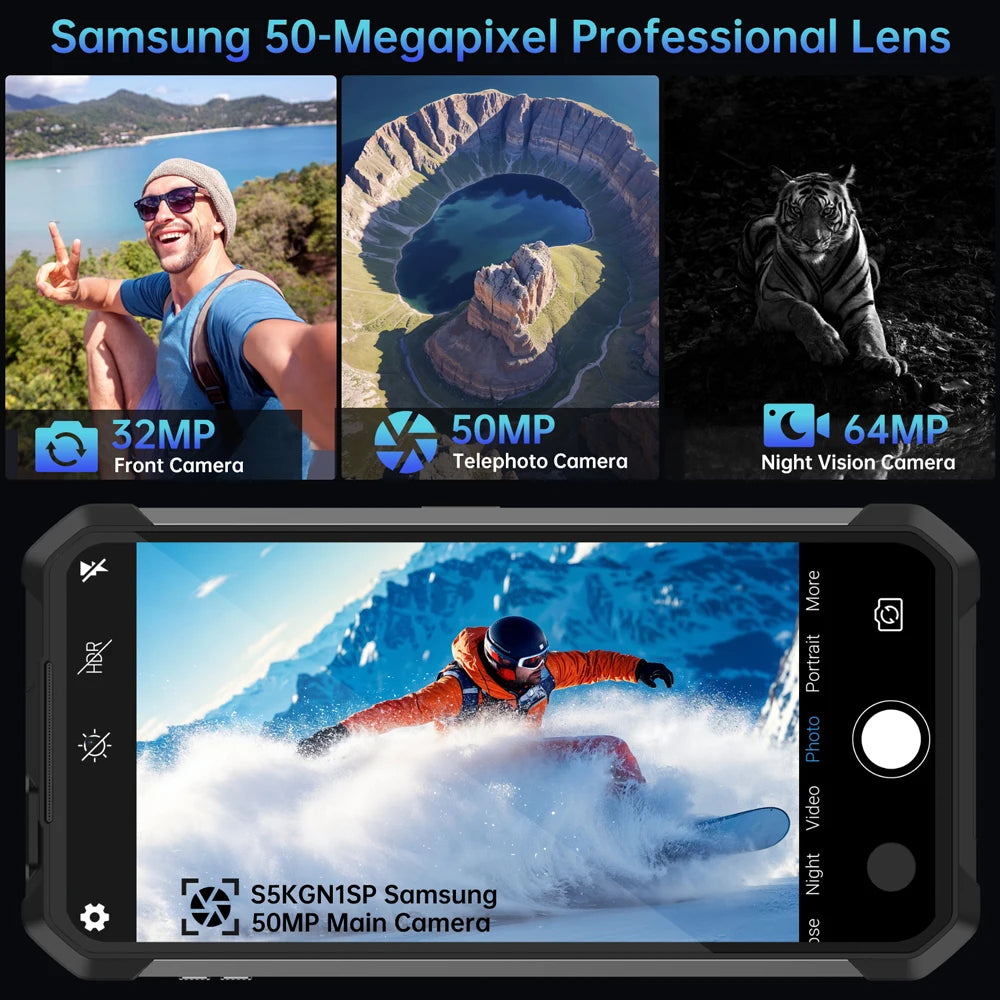 【Ship from US EU】Unihertz 8849 Tank 4 Pro Smartphone Android 14 with 720P Projector 36GB+1TB Dimensity 8300 5G 11600mAh AMOLED