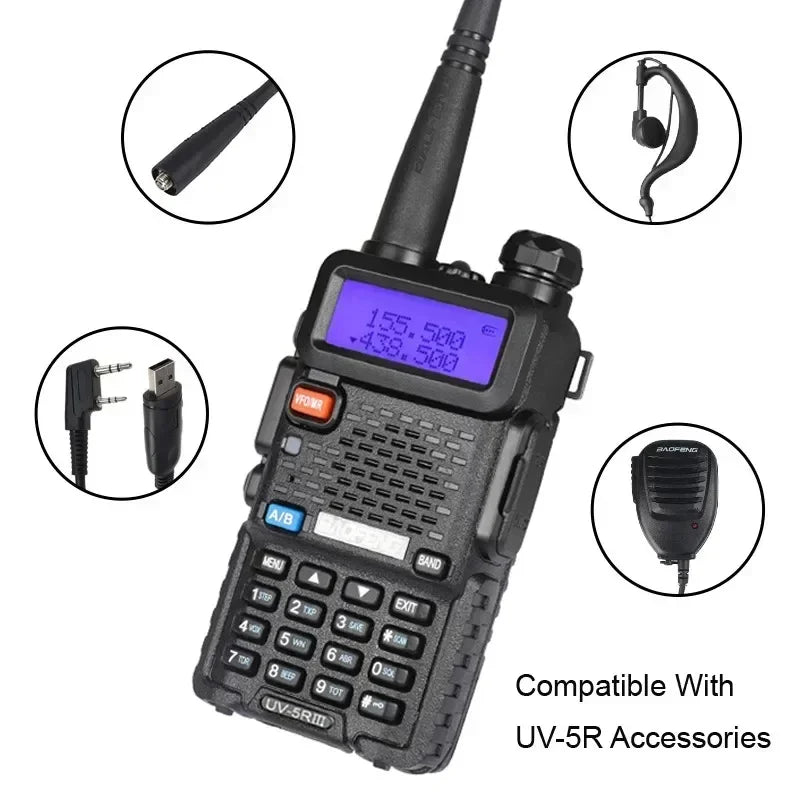 4PCS Walkie Talkie UV 5R 8W Ham Radio Long Range Walkie Talkies Dual Band Handheld Two Way Radio with 3800mAh Battery