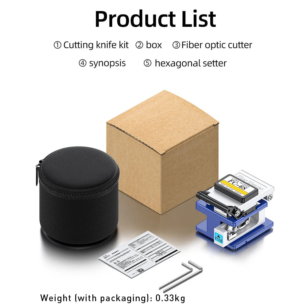 ZoerRax FC-6S Fiber Optic Cleaver FTTH High Precision Optical Fiber Cleaver with Dedicated Metal Cable Cutting Knife