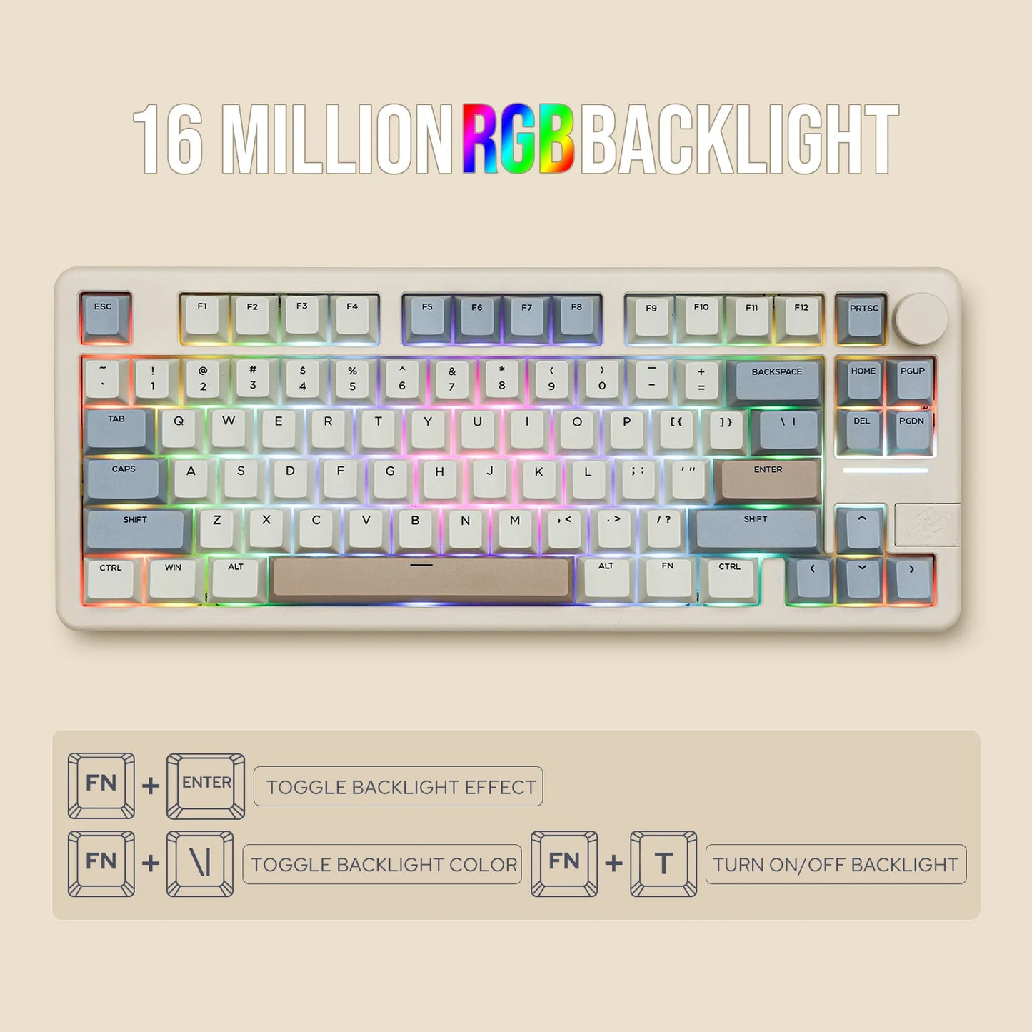 EPOMAKER Galaxy 70 75% + Knob Configuration Gasket-Mounted Wired/BT/2.4GHz Wireless Aluminum NKRO Mechanical Gaming Keyboard