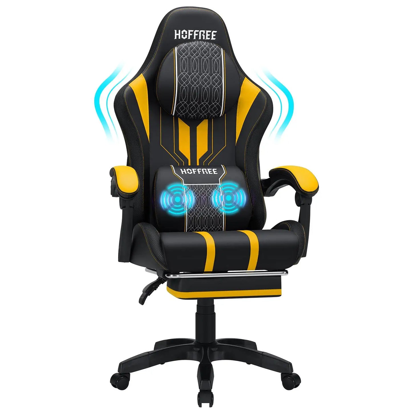 Top-rated Gaming Chair with Increased Size  Single-function Massage  and Adjustable Armrests