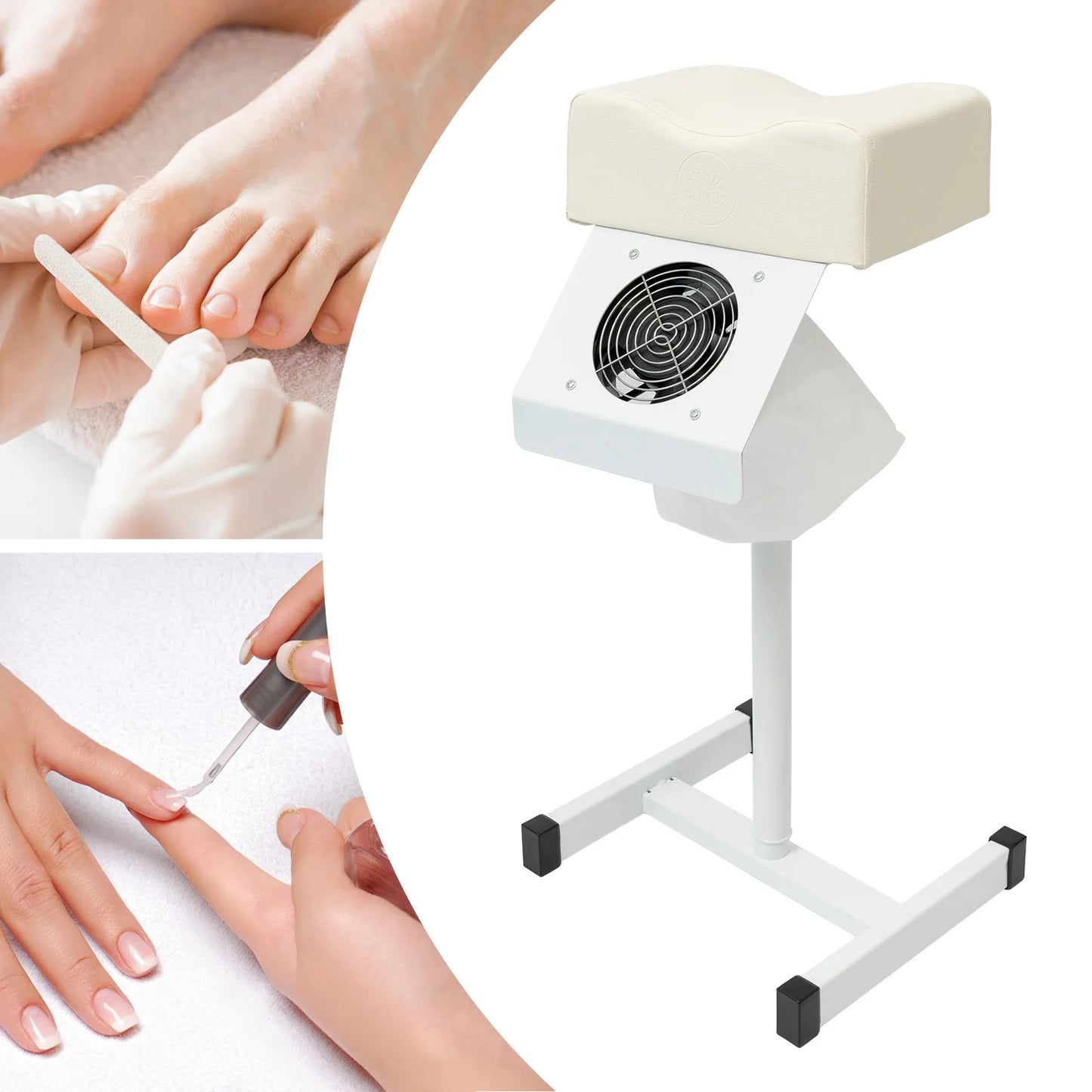 Pedicure Stool Chair  Adjustable Manicure Footrest  Salon Lift Stool  with Vacuum Cleaner  18.9-26.77in