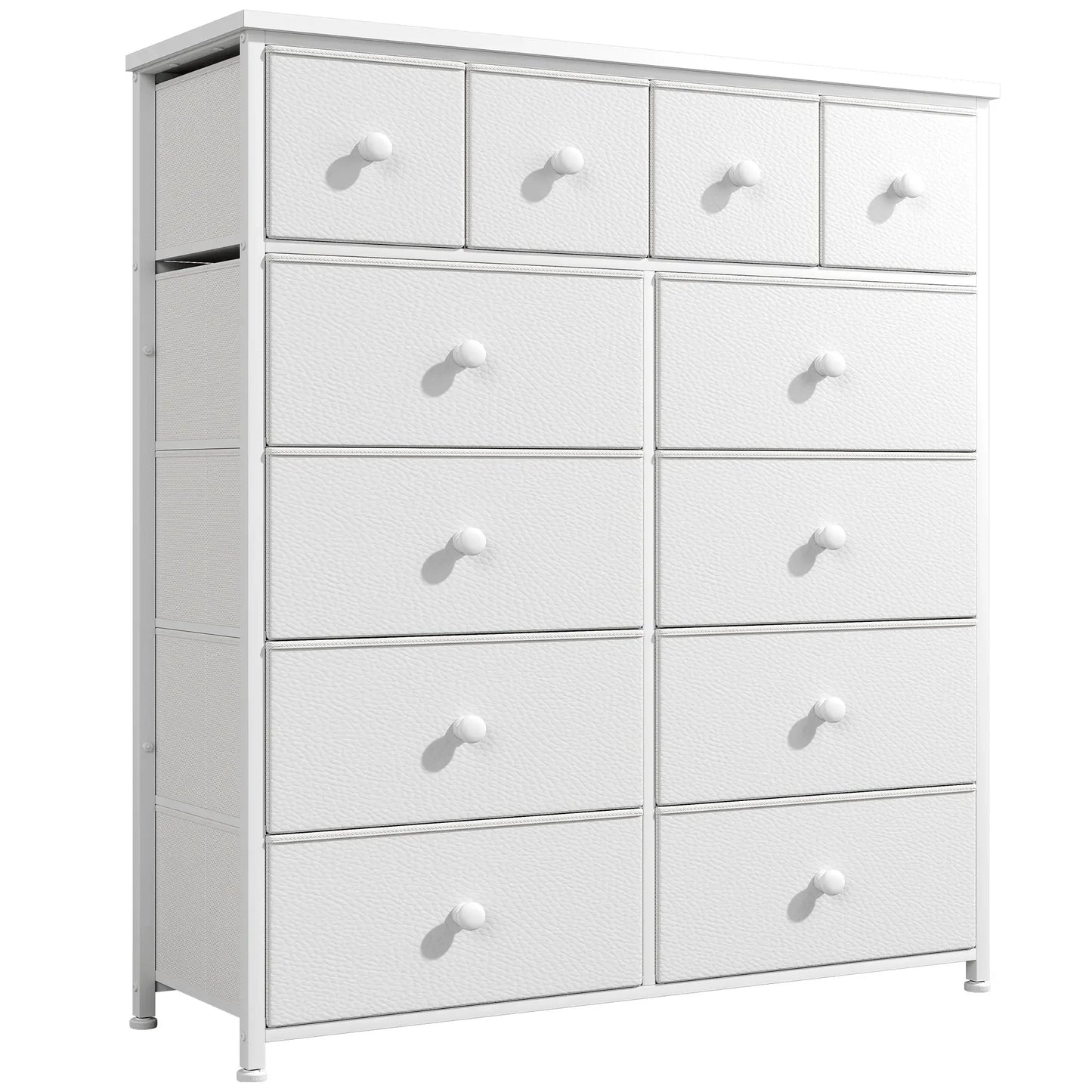 12-Drawer Tall Fabric Dresser – Metal Frame, Wood Top, Anti-Tip – 38.97"W – For Bedroom, Entryway, Living Room, Closet, Dorm