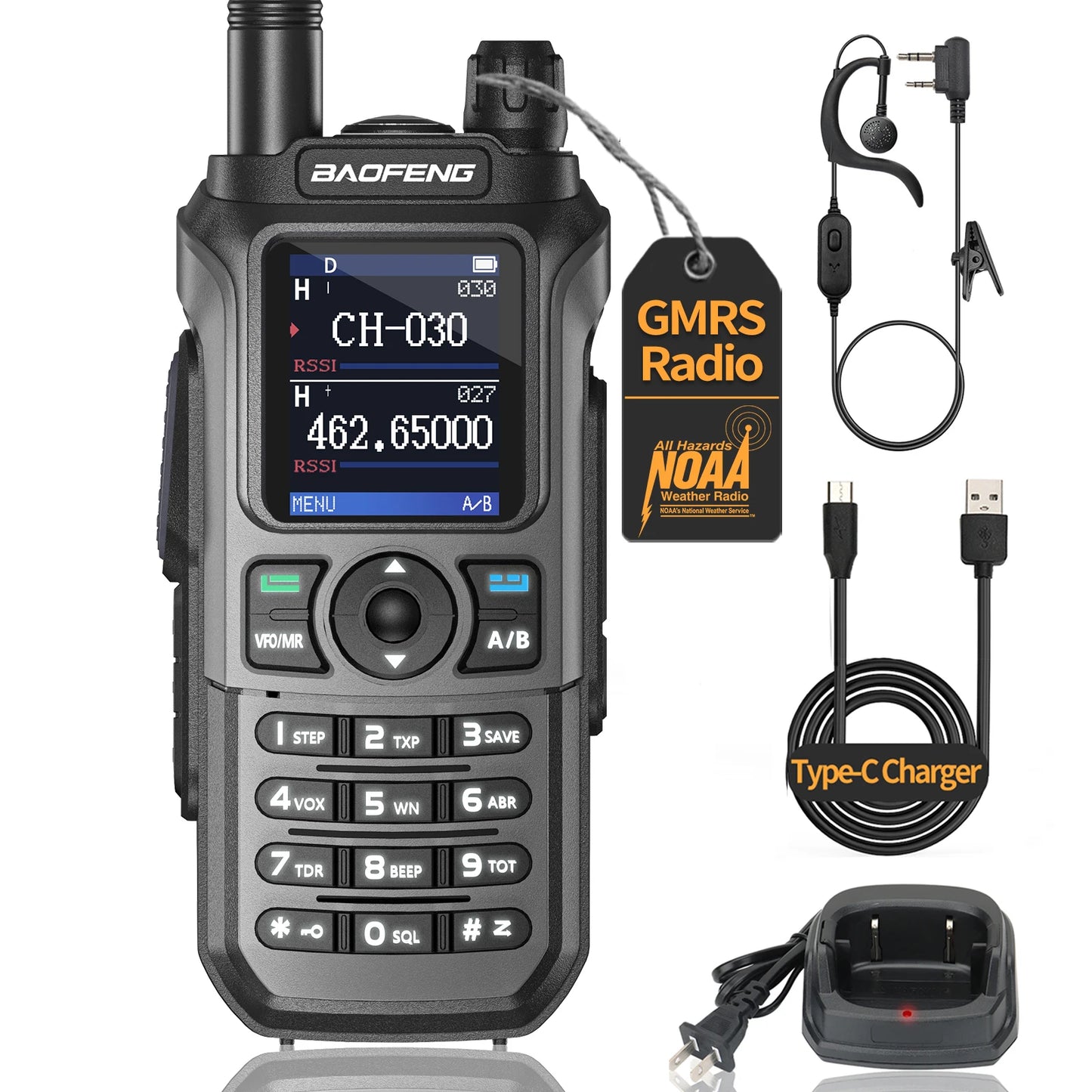 1/2PCS GM-21 PRO Walkie Talkie Wireless Copy Frequency Type-C NOAA Up UV-21 PRO V2 Ham Radio Two Way Radio For Hunting