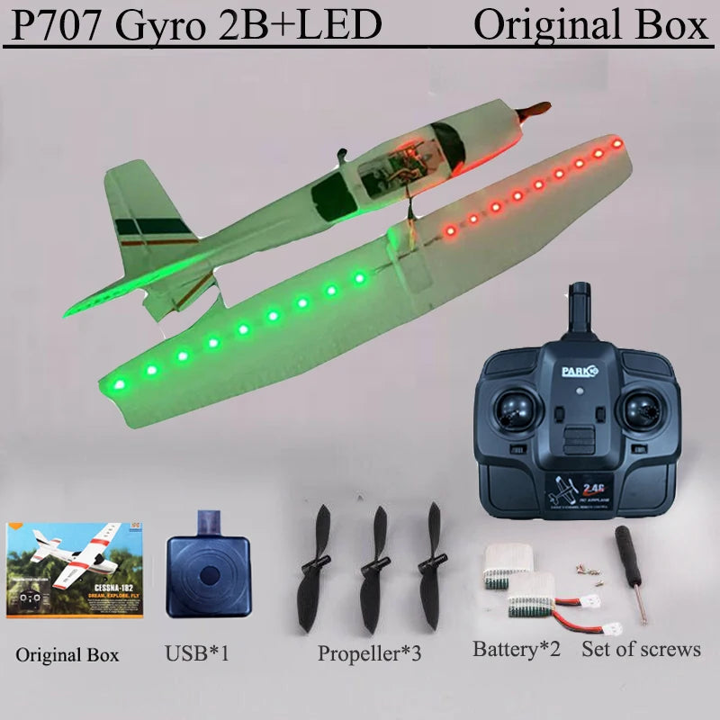 Park10 RC Airplane P707G 2.4G 3D/6G With Gyroscope 3Ch RC Airplane Fixed Wing Plane Outdoor Toys Drone RTF CESSNA 182 Plane Gift