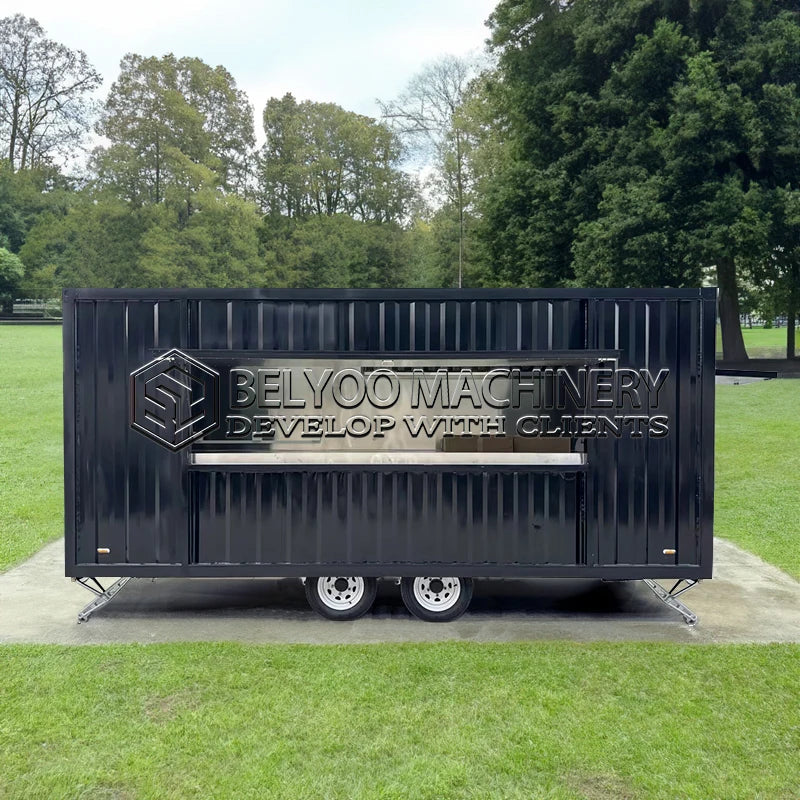 Belyoo BBQ Concession Trailer Fully Equipped Mobile Coffee Bar Shop Fast Food Trailer Food Truck Manufacturer With Full Kitchen