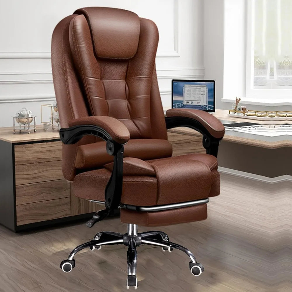 Office Chair Big and Tall Ergonomic Home Office Desk Chairs with Foot Rest Executive Computer Chair Reclining High Back Gaming C