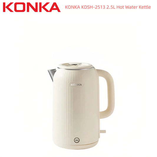 KONKA KDSH-2513 2.5L Electric Kettle 1800W Fast Boiling Water Heater Food-Grade 304 Inner Pot  Auto Shut-Off &Dry Burn Protectio