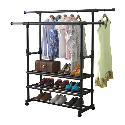 Double Rail Clothes Garment Rack Heavy Duty Commercial Grade Clothing Rack Coat Rack Hanging Rack