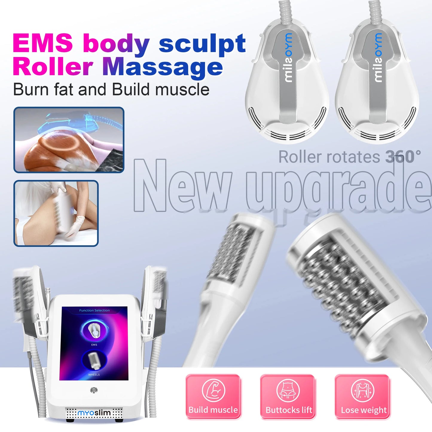MYOSILM Vacuum Lnner Ball Roller 360 Degree Rolling Cellulite Massage Weights Loss Machine Body Muscle Body Slimming Fat Removal
