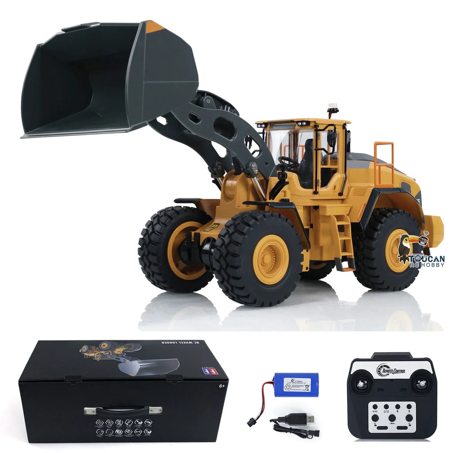 US Stock Double Eagle E592 1/16 L260H RC Loader Remote Control Car Light Sound Truck Construction Fun Vehicle Toy TH23665