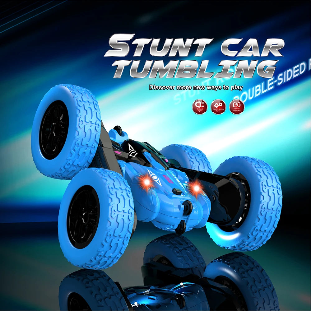 Stunt Remote Control Car Toy - Upgraded Light Bar and Headlight Car - Double sided 360 ° Rotation -4WD Drift Truck - Boy‘'s Gift
