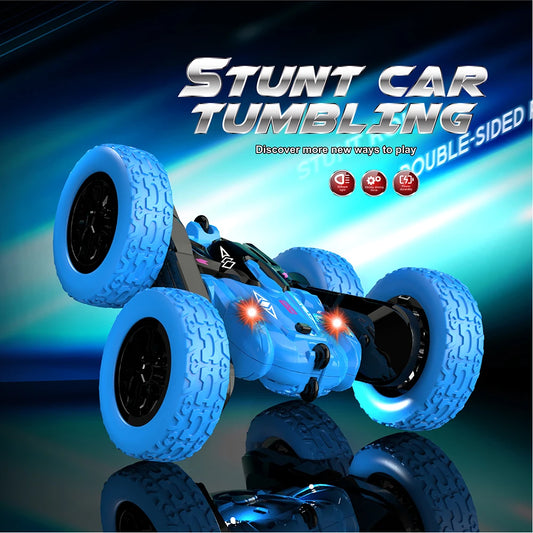 Stunt Remote Control Car Toy - Upgraded Light Bar and Headlight Car - Double sided 360 ° Rotation -4WD Drift Truck - Boy‘'s Gift