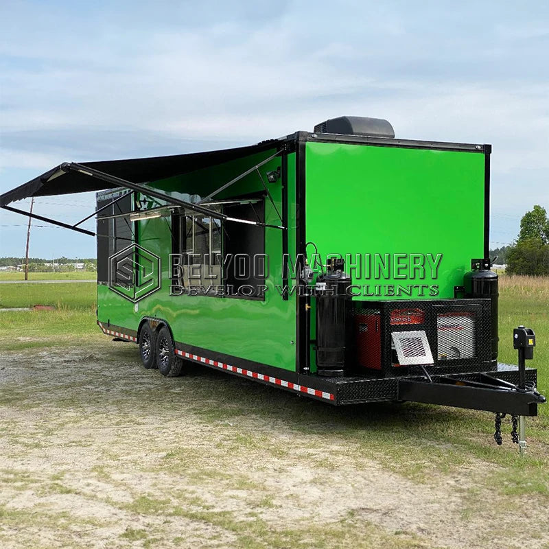 Food Truck New Arrival Outdoor Kitchen Fast Food Trailer With Cooking Equipment Taco Bbq Mobile Food Cart for Sale Europe