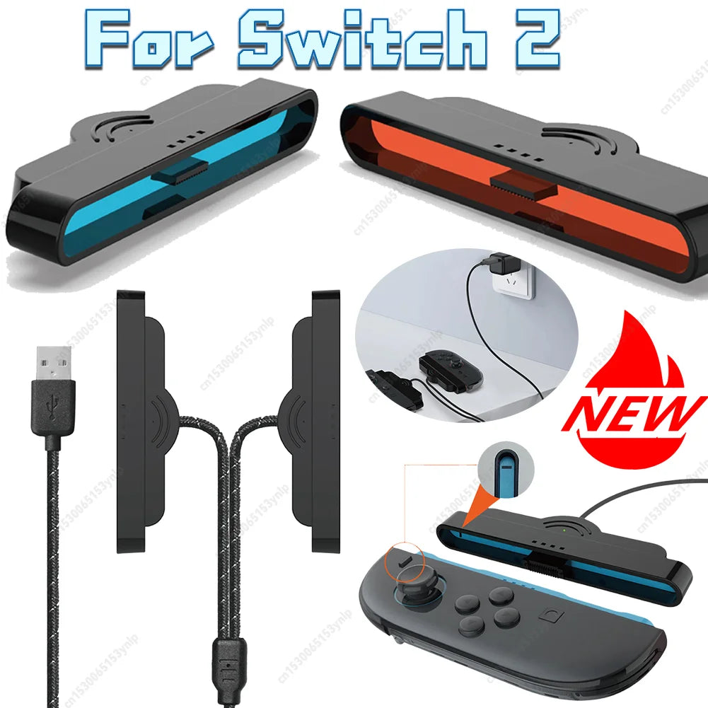 New For Switch 2 Left and Right Joystick 2-in-1 Charging Cable Dual Charging for Switch 2 Joy-Con Controllers Gaming Accessories
