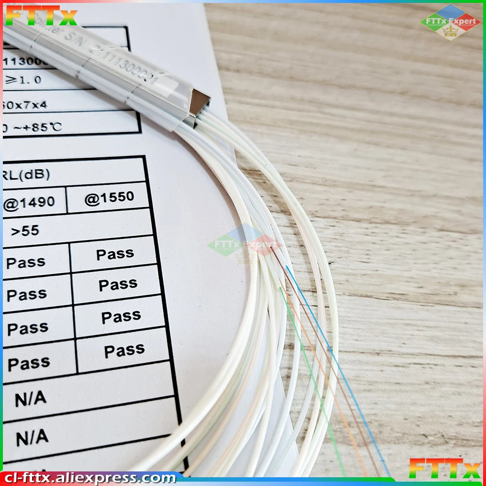 High Quality 10pcs/lot 0.9mm Steel Tube Fiber Optic PLC Splitter 1x2 1x4 1x8 1x16 No Connector Mini 1*8 plc Splitter