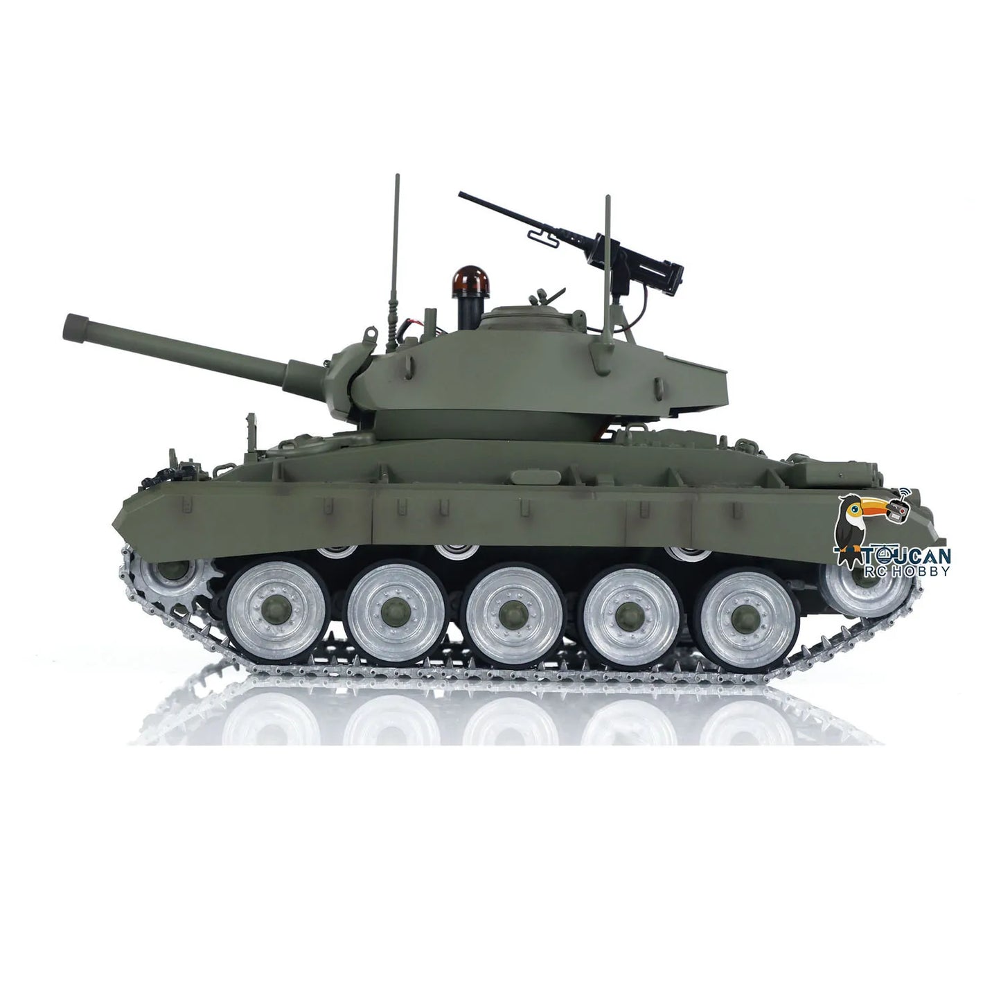 1/16 RC Tank Tongde M24 Chaffee Infrared Metal Upgraded Wheels Barrel Recoil Fun Toy Tanks for Boys TH24485-SMT7