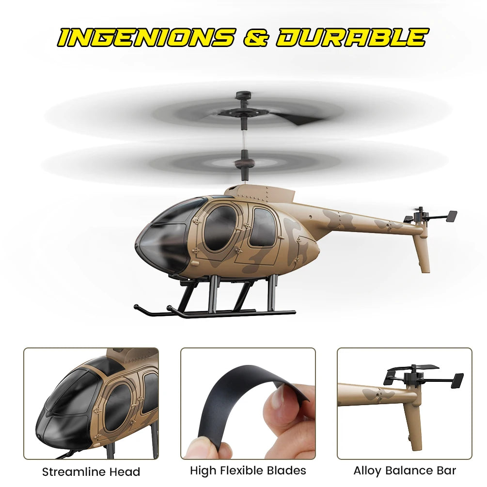 Vatos remote controlled helicopter camouflage 2.4GHz radio indoor RC helicopter toy one click takeoff for boy children adults
